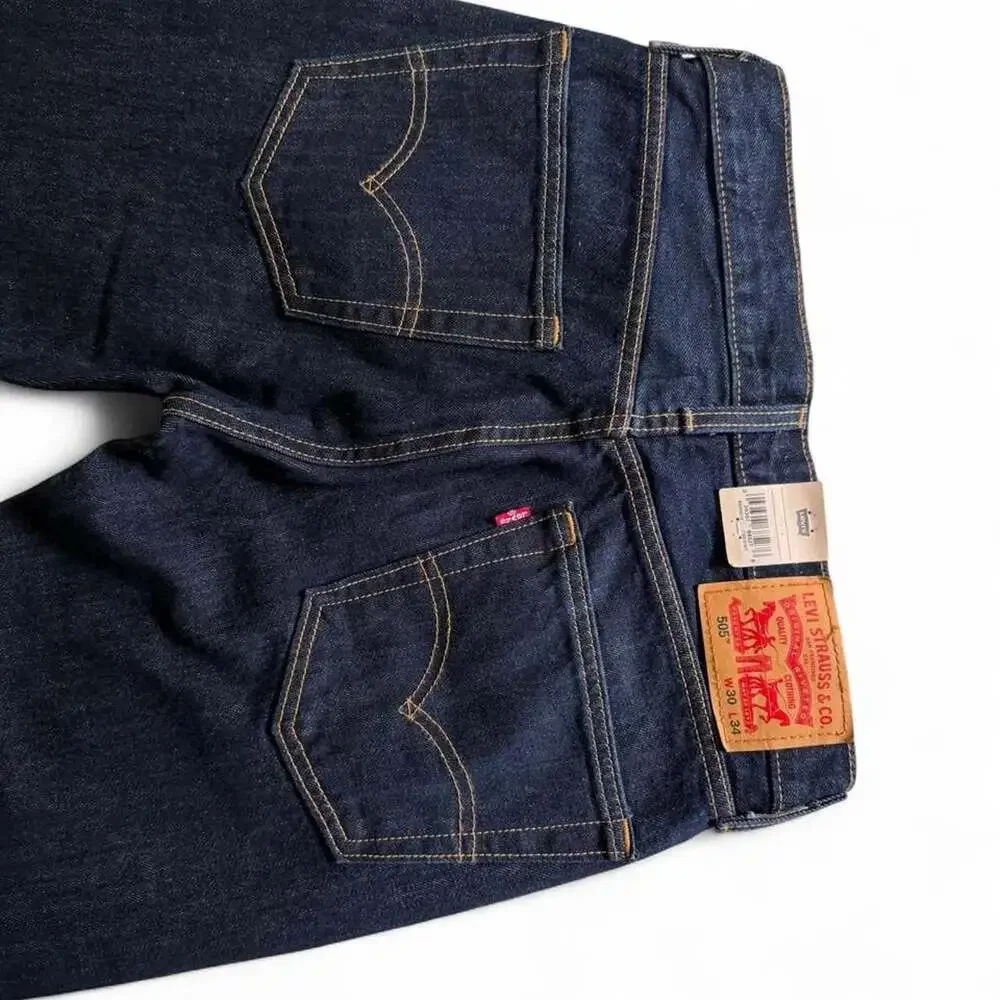 Levi's 505 Regular Straight Leg Jeans Navy Blue Men's W30 L34 NWT
